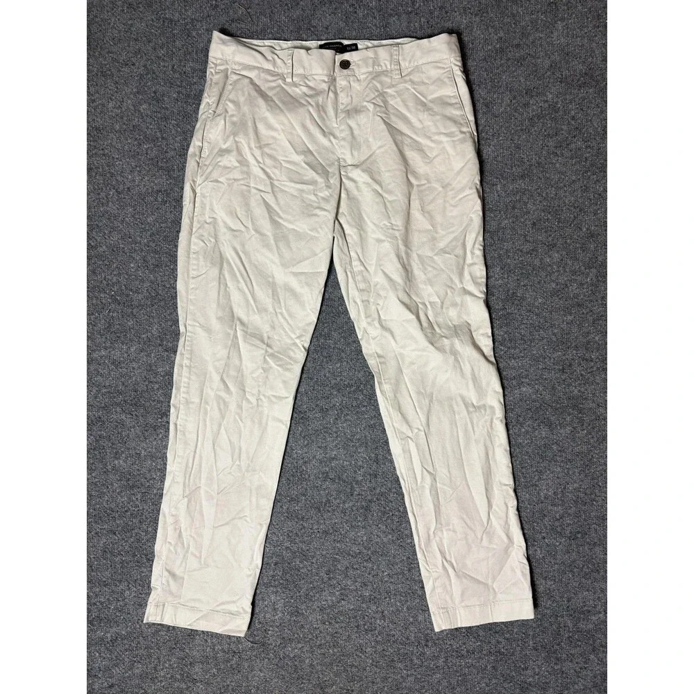Club Monaco Chino Pants Mens 33x30 Beige Connor Modern Slim Fit Stretch Casual